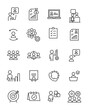 © kornkun - set of job thin line icons, recruitment, cv, hr