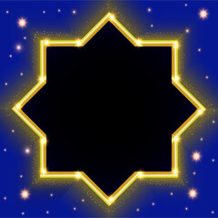 Wall Mural - vector illustration of golden star is glowing and isolated with shiny glittering dust.