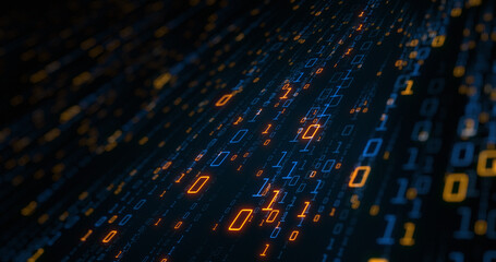 Wall Mural - abstract data processing. the collection and manipulation of items of data to produce meaningful inf