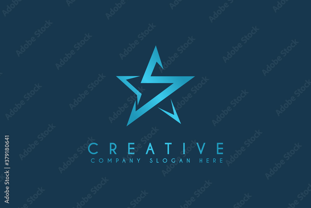 Initials letter S logo design with Star shape vector illustration Stock ...
