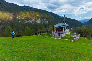 Javorca, Memorial Church of the Holy Spirit, Triglav National Park, Municipality of Tolmin, Slovenia, Europe