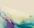 Abstract blue, violet and gold glitter color background. Marble texture. Alcohol ink colors.