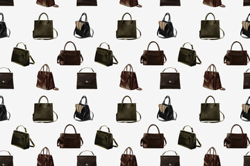 Wall Mural - Fashionable handbags in different angles for design