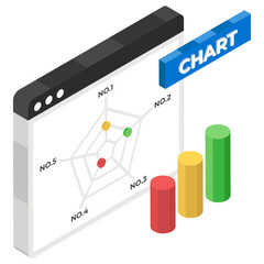 Wall Mural - a multivariate data displaying graph, icon of radar chart
