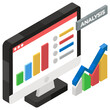 © Vectors Market - Online data analytics vector, editable icon of market research
