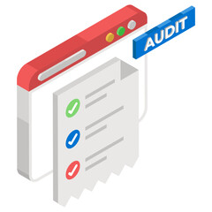 Wall Mural - icon of website audit, online inspection of webpage