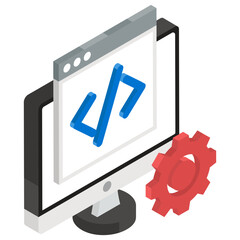 
Editable vector of website coding, programming inside web 
