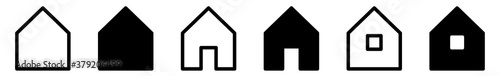 Fotomural House Icon Black | Home Illustration | Real Estate Symbol | Building Logo | Tiny