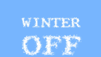 Winter Off cloud text effect sky isolated background. animated text effect with high visual impact. letter and text effect. 