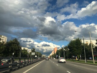 clouds over the city