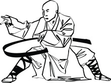 The Vector Illustration Of The Wushu Fighter