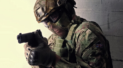 Wall Mural - airsoft player