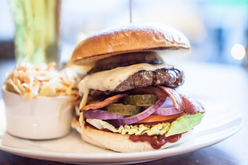 Wall Mural - burger and a beer