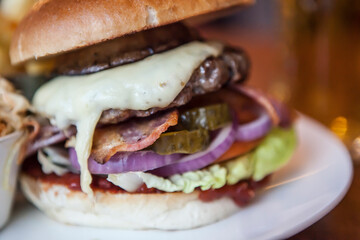 Wall Mural - burger and a beer