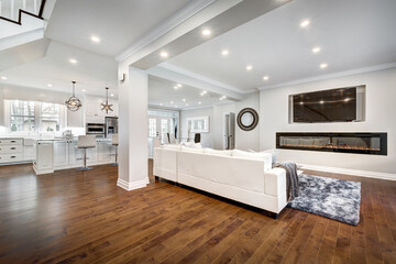 real estate photography - new big luxury modern house in montreal's suburb partially furnished with 