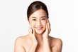 © kitthanes  - Beautiful young asian woman with clean fresh skin on white background, Face care, Facial treatment, Cosmetology, beauty and spa, Asian women portrait