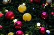 © masterjew - Closeup of Christmas Ball on Christmas Tree with bokeh beautiful background for design and decoration, new year concept, selective focus.
