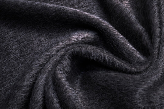 Wall Mural -  - Soft and warm folded alpaca wool blanket. Grey wool plaid texture macro shot. Wool plaid texture Wool blanket