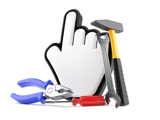 Canvas Print - Cursor with work tools