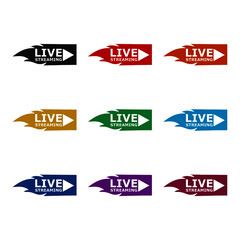 Poster - Live streaming icon, color set