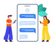 © SmashingStocks - An illustration design of mobile chatting in trendy vector