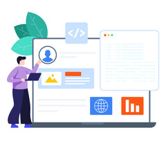 Wall Mural - 
Illustration of application programming interface, api interface in flat style 
