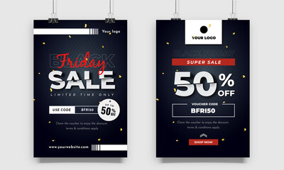 Wall Mural - Black Friday sale poster design with minimalist style