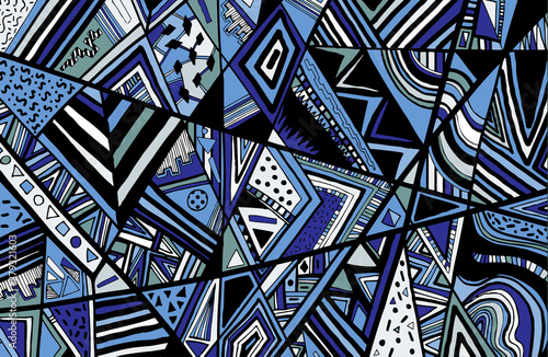 Fototapeta Abstract ethnic background is from different geometric shapes