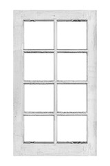 Wall Mural - European style white wooden window frame isolated on a white background