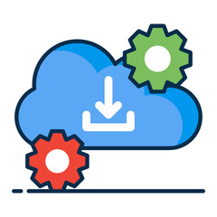 Canvas Print - 
A trendy vector design of cloud download icon
