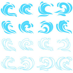  Water wave icon vector set. Aqua illustration sign collection. beach symbol.