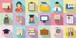 © anatolir - Internship icons set. Flat set of internship vector icons for web design