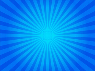 Comic book abstract template with rays and halftone. Humor effects on radial background. Illustration in magazine style, trendy colors. Copyspace for advertising or design. Dotted, geometric blue.