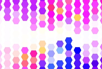 Light Multicolor vector texture with colorful hexagons.