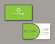 Clear business card template with simple contrast color design. Vector creative ilustration wih basic geometry.	

