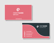 Simple business card template with clear contrast color design with wave shaped elements.  Simple vector creative ilustration.
