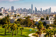 Nice view of the park and panoramic view of San Fran , San Francisco , California , United Staes of America 