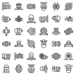 Wall Mural - Pump icons set. Outline set of pump vector icons for web design isolated on white background