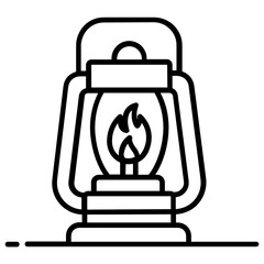 Sticker - 
A portable light icon, lantern flat vector style
