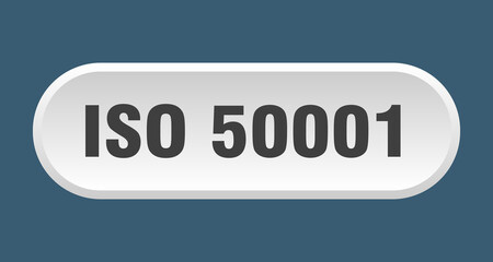 iso 50001 button. rounded sign on white background