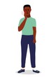 © Анастасия Красавина - african man man feels a strong toothache. Holding her cheek. Bad tooth, dental abscess. Cartoon vector illustration.
