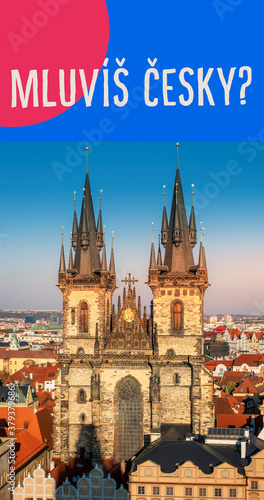 do you speak Czech, in mobile stories format Fototapet