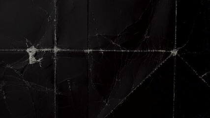 Wall Mural - Crumpled black paper with wrinkles and rubbed corners. Old wrapping dusty cardboard. Abstract dramatic background.