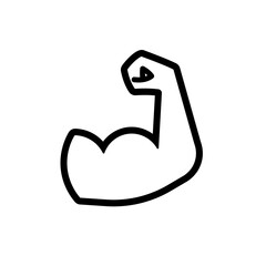 Wall Mural - muscle arm line icon. clipart image isolated on white background.