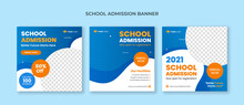 School Admission Social Media Post Template. Junior And Senior High School Promotion Banner