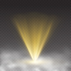 Wall Mural - projector beam effect with white mist. glowing stage light ray isolated on transparent background. v