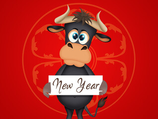 Sticker - Chinese New Year, Year of the Ox