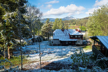 Family House On Nice Place In Winter, View To The Hill, Sumava, Zelezna Ruda