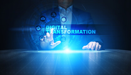 Digital transformation, disruption, innovation. Business and modern technology concept.