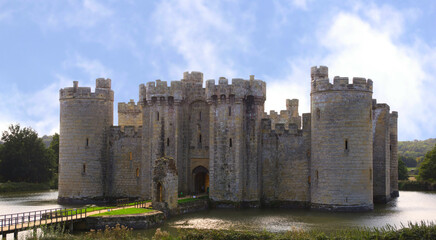 Wall Mural - ancient, architecture, autumn, beautiful, beautiful castle on moat in summer